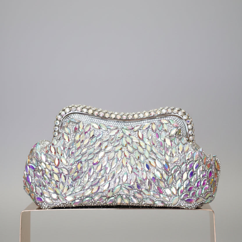Pochette de Soirée Bijou à Cristaux - Bleu