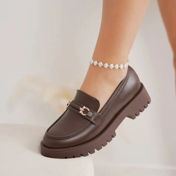 Mocassins avec détail doré - Marron - taille 41