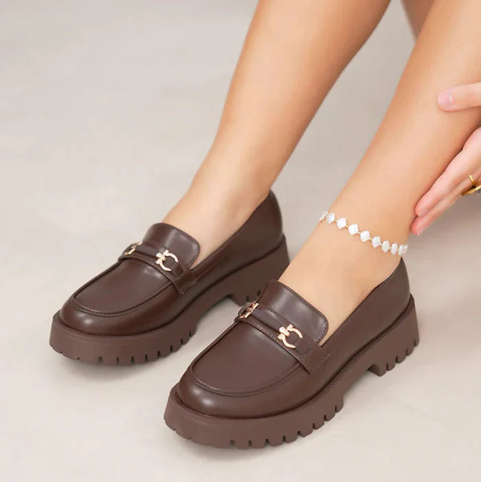 Mocassins avec détail doré - Marron - taille 41 - vue 18