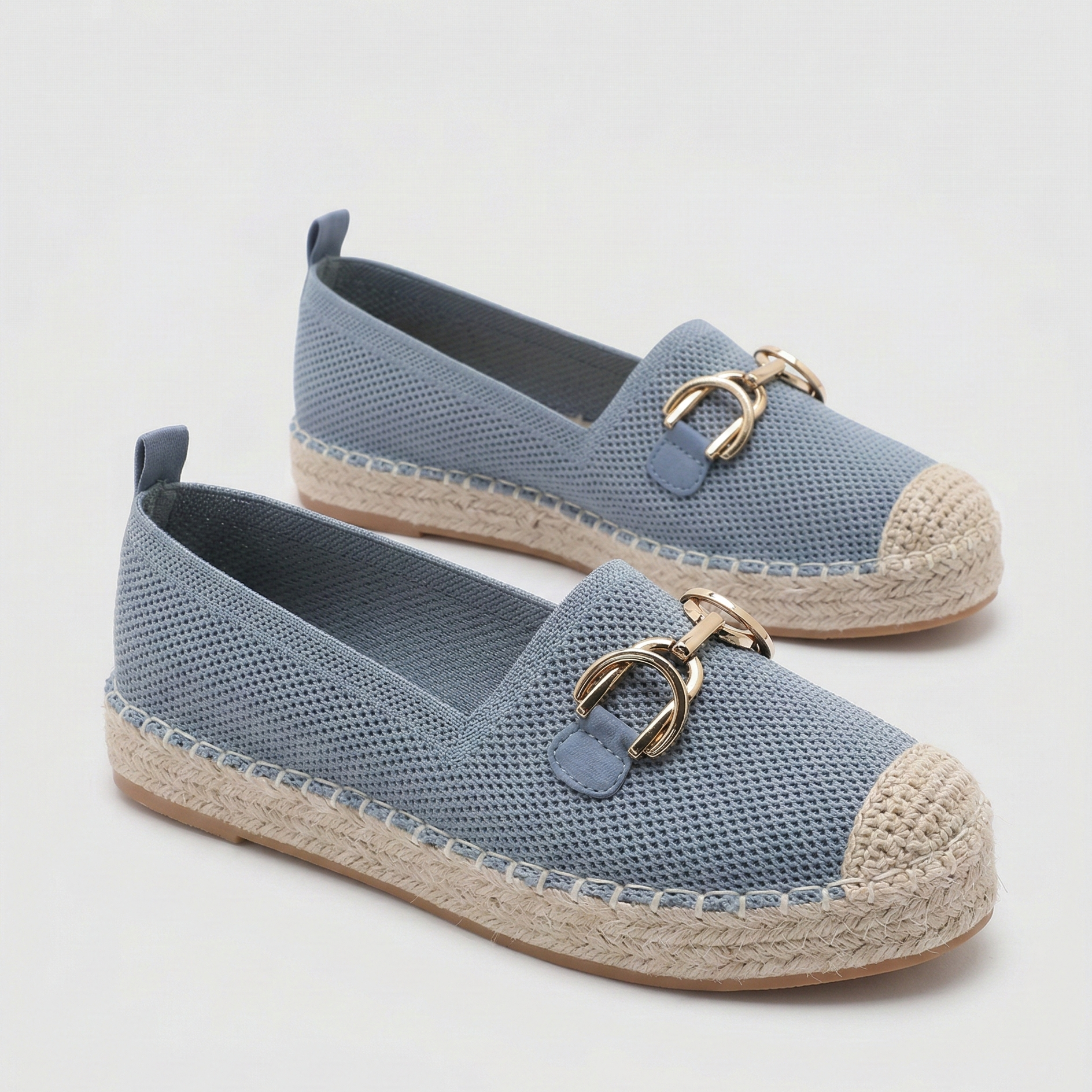 Espadrilles Plates à Mors Doré - Noir - taille 37 - vue 2