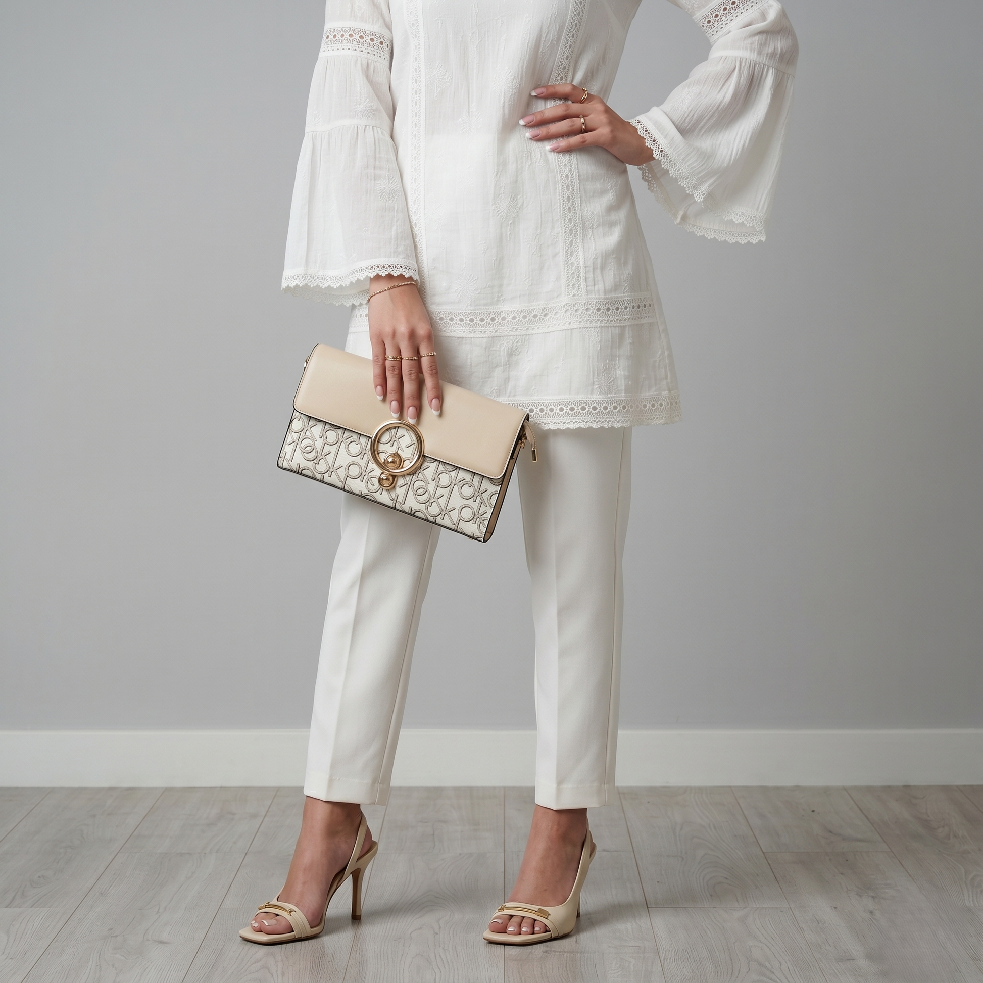 Ensemble Chic Sac & Heels - Beige - taille 36 - vue 1