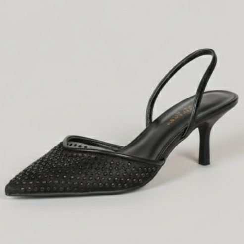 Escarpins a talon pointus en résille translucide - Blanc - taille 38 - vue 9