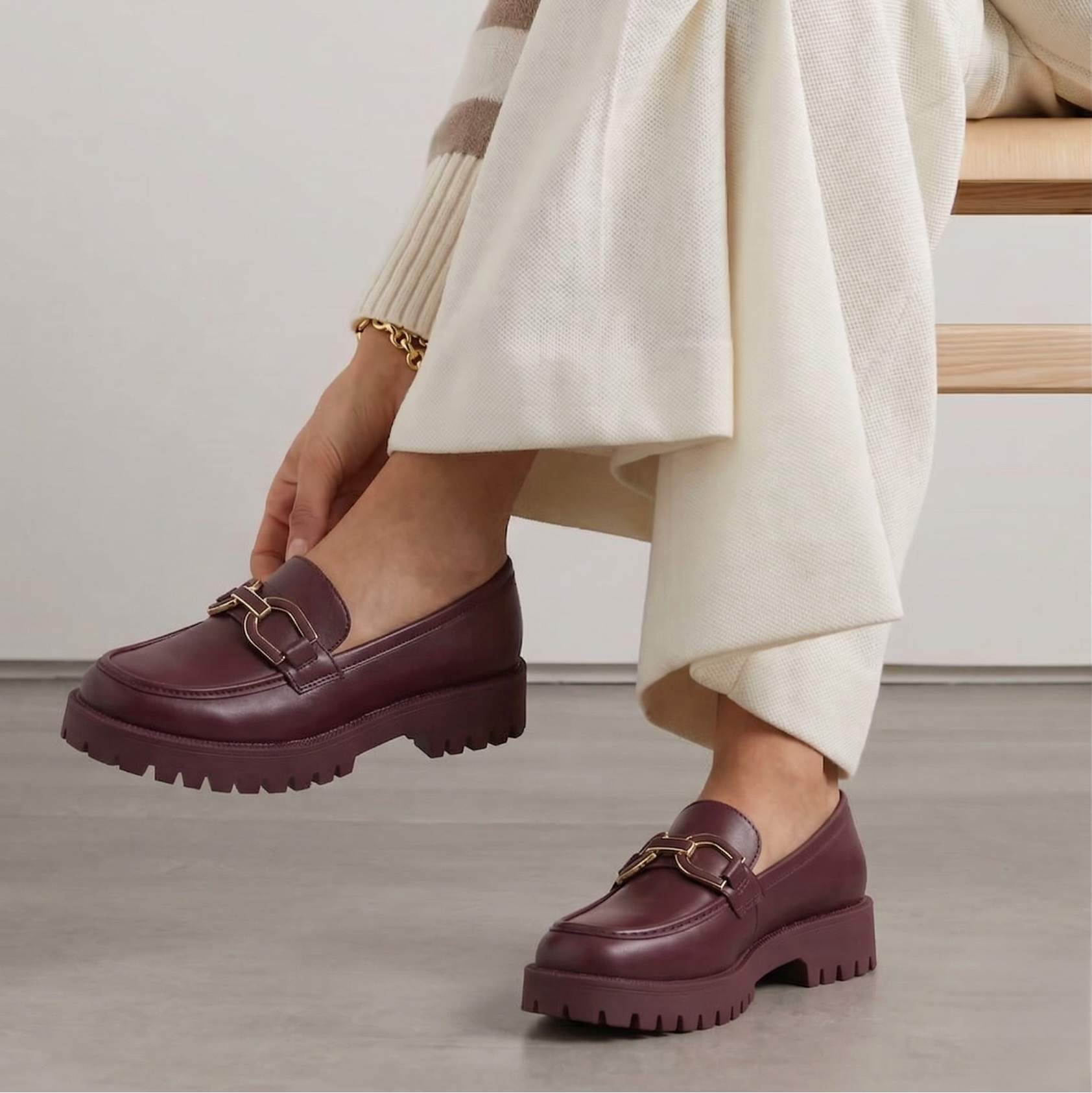 mocassin à plateforme pour femme - Bordeaux - taille 37 - vue 8