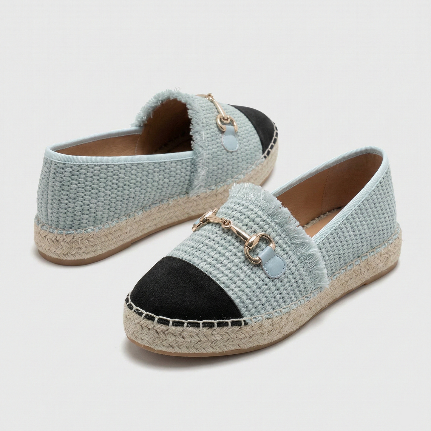 Espadrilles à bout noir et boucle - Noir - taille 38 - vue 3