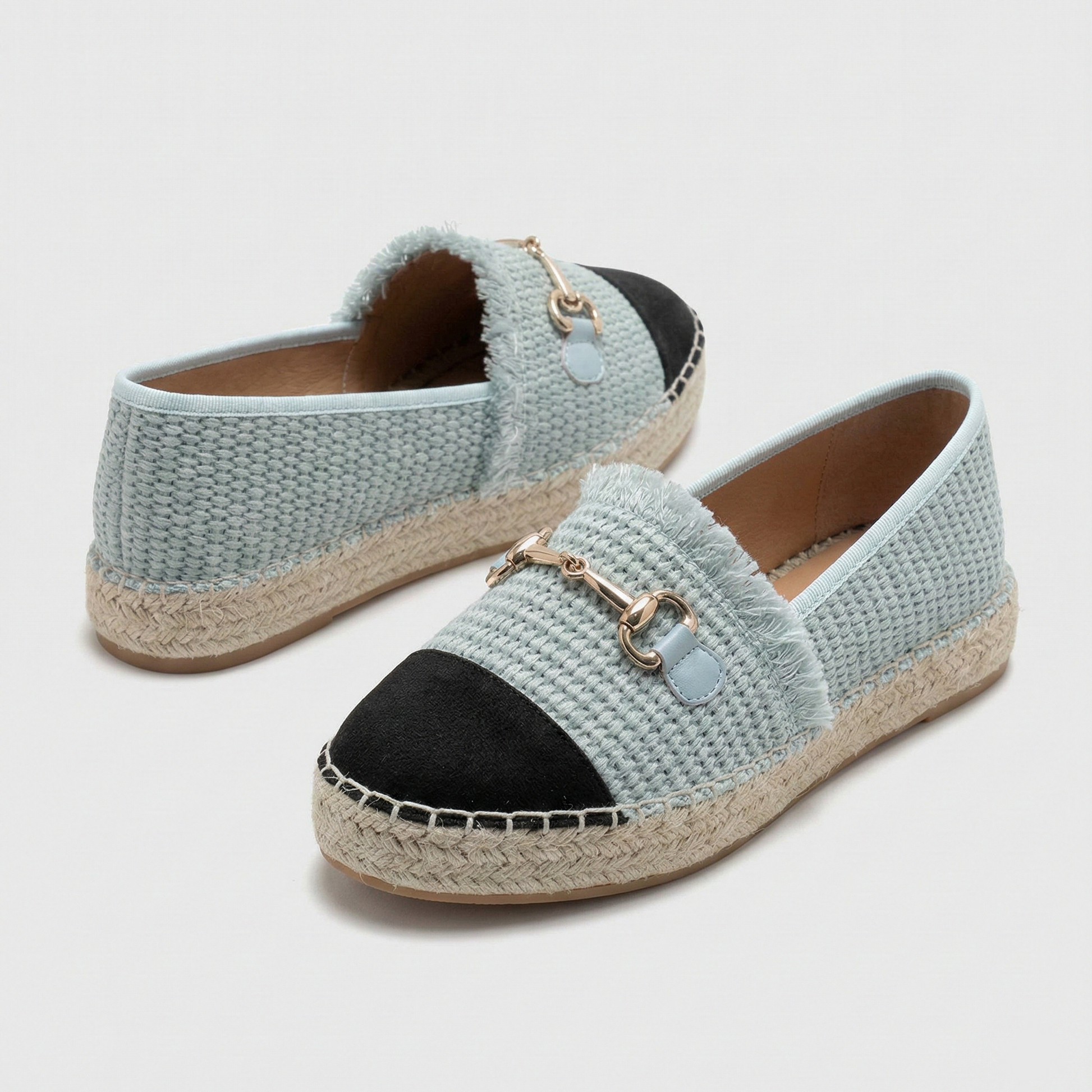 Espadrilles à bout noir et boucle - Noir - taille 38 - vue 3