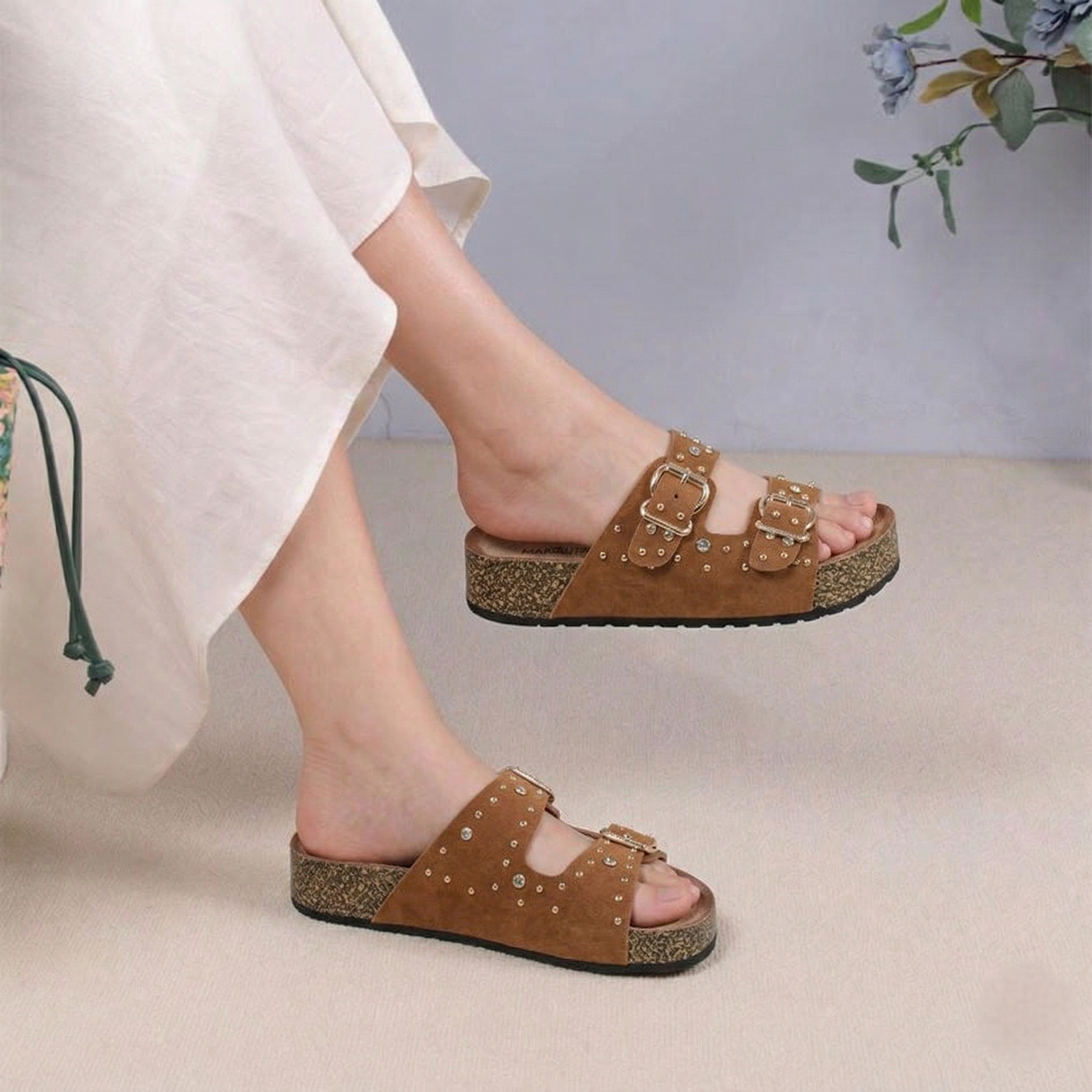 Sandales Tendance à Double Bride - Marron - taille 36 - vue 13