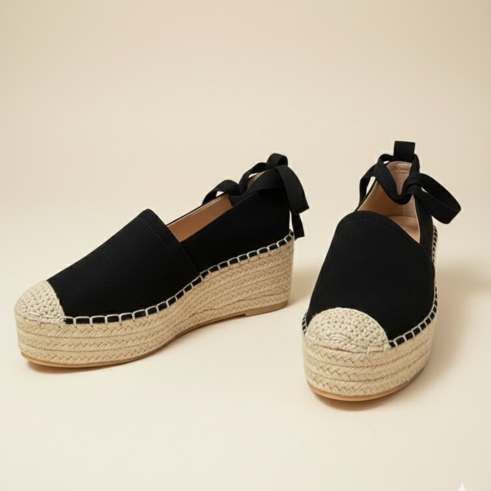 spadrilles Compensées à Lacets - Noir - taille 36 - vue 1