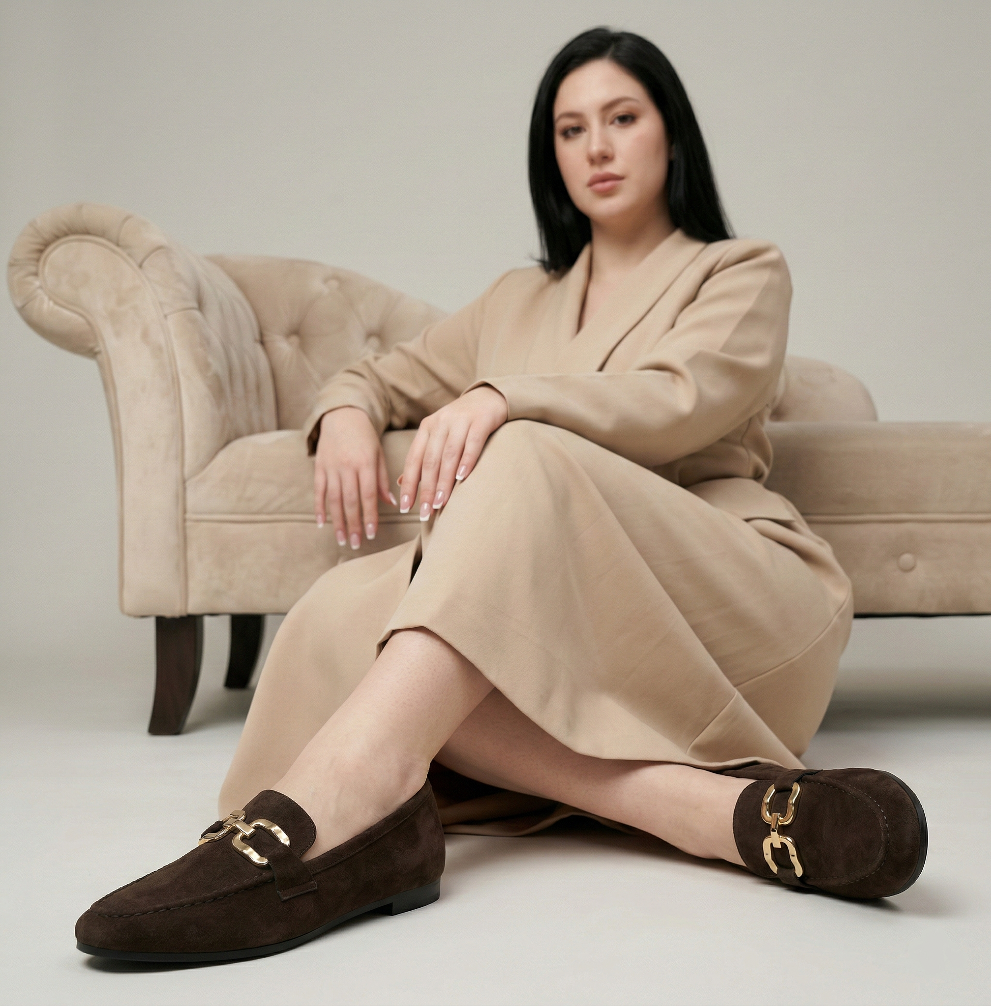 Mocassins en Suédine– Douceur et Sophistication - Noir - taille 37 - vue 2