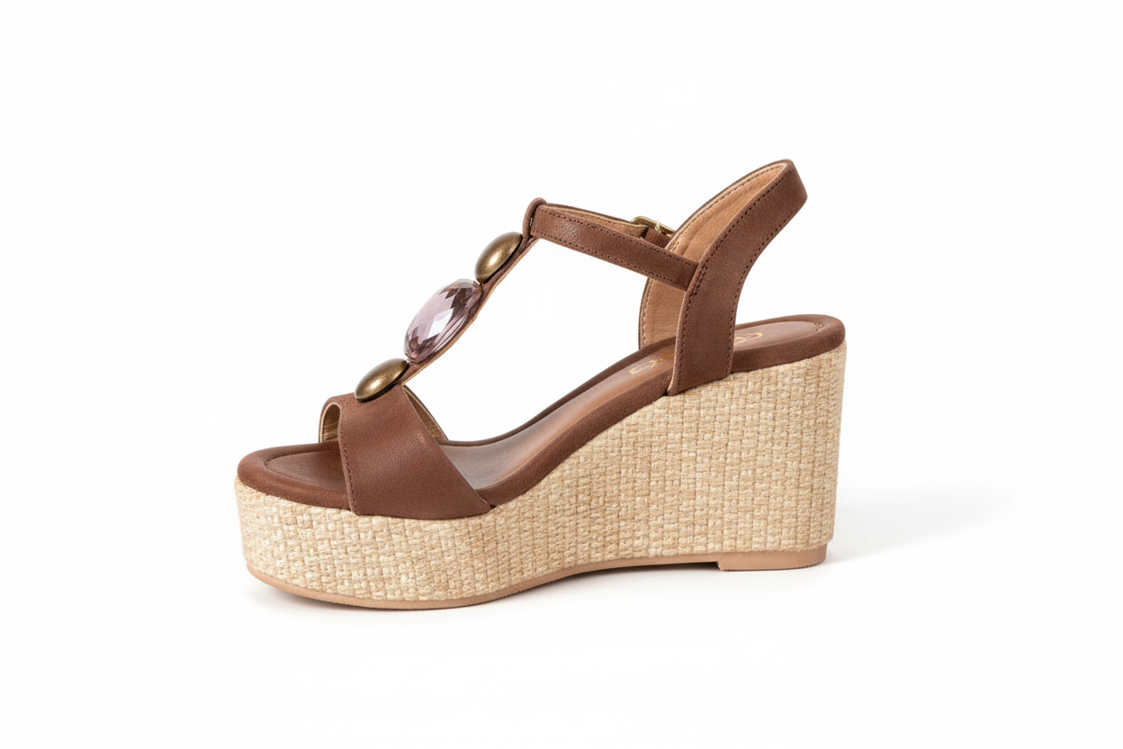 Sandale à semelle compensée - Marron - taille 41 - vue 18
