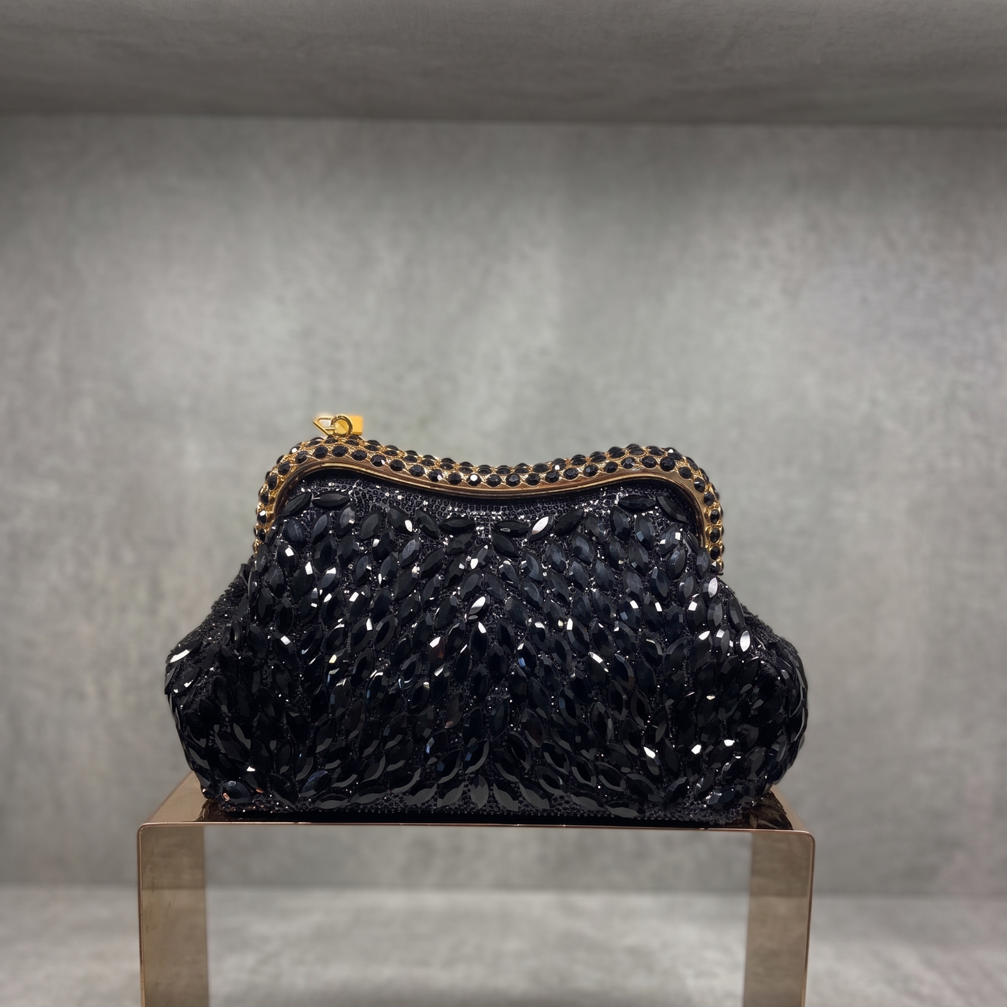 Pochette de Soirée Bijou à Cristaux - Bleu