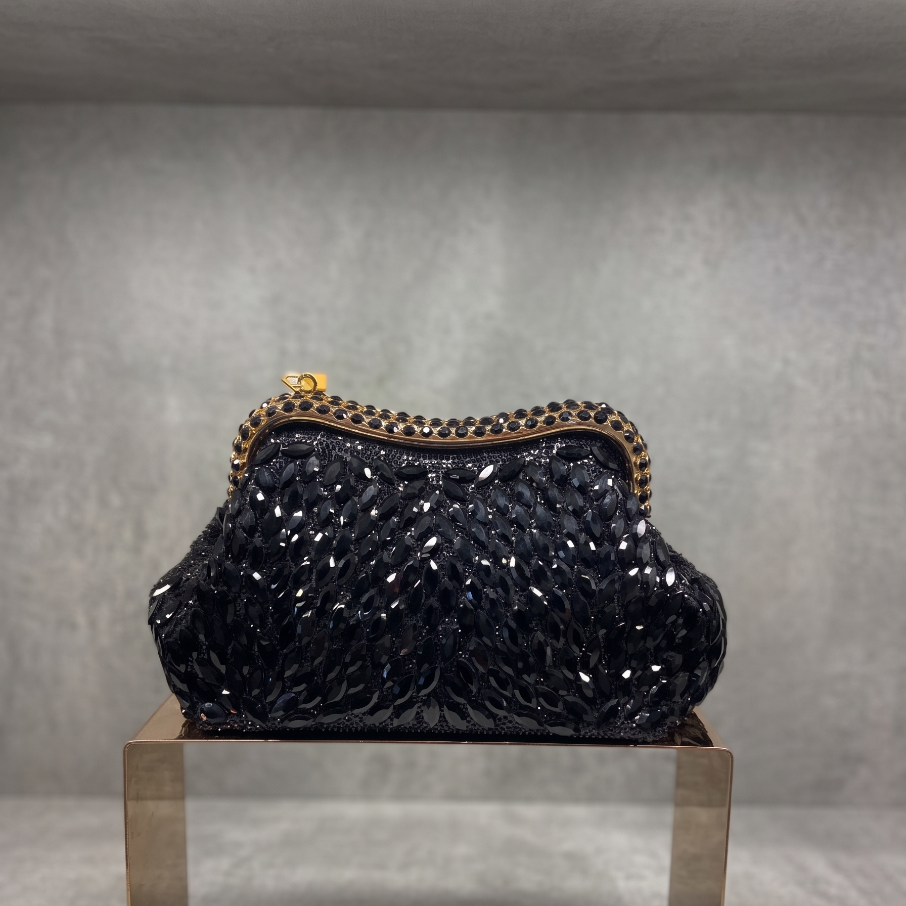 Pochette de Soirée Bijou à Cristaux - Bleu
