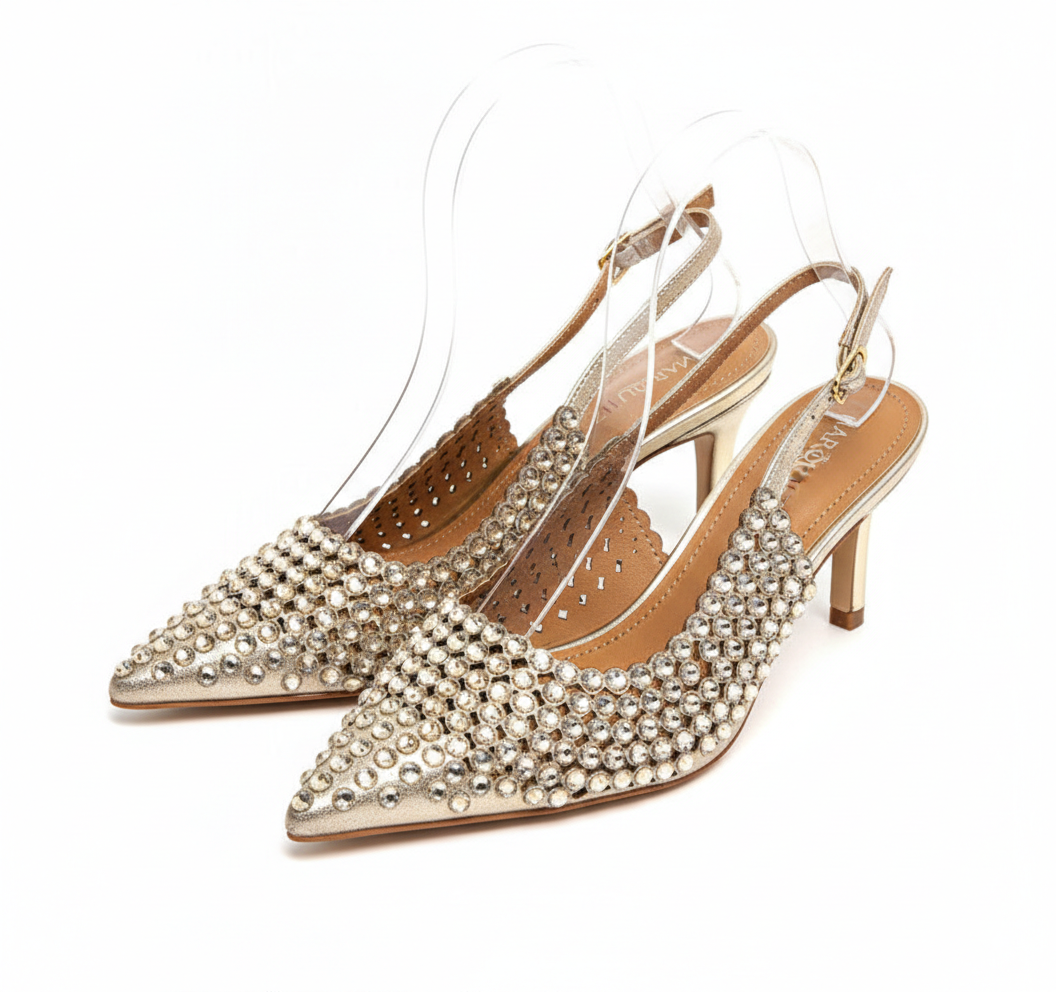 Escarpins Slingback Scintillants - Noir - taille 38 - vue 3