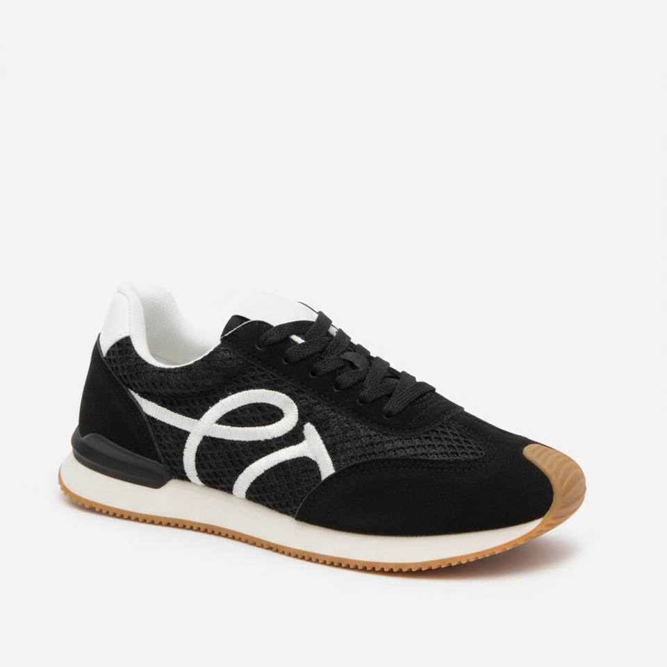 Basket en simili cuir - Noir - taille 40 - vue 5