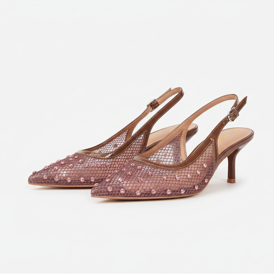 escarpins à bout pointu ornés de strass - Noir - taille 38 - vue 3