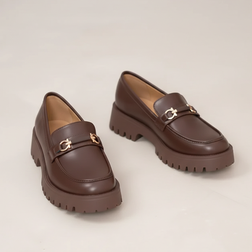 Mocassins avec détail doré - Marron - taille 40 - vue 17