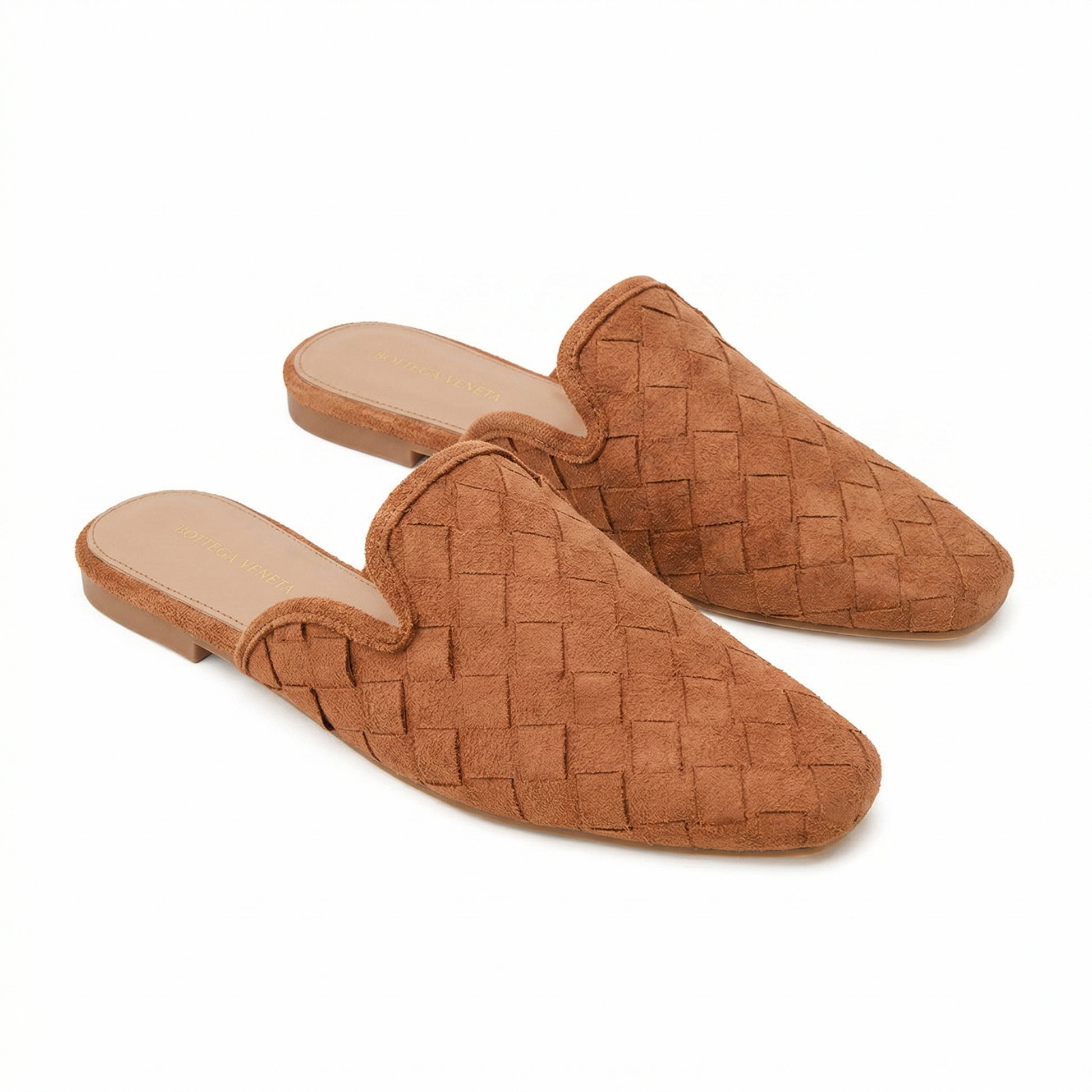Babouche Plates en Suede Tressé - Marron - taille 36 - vue 19