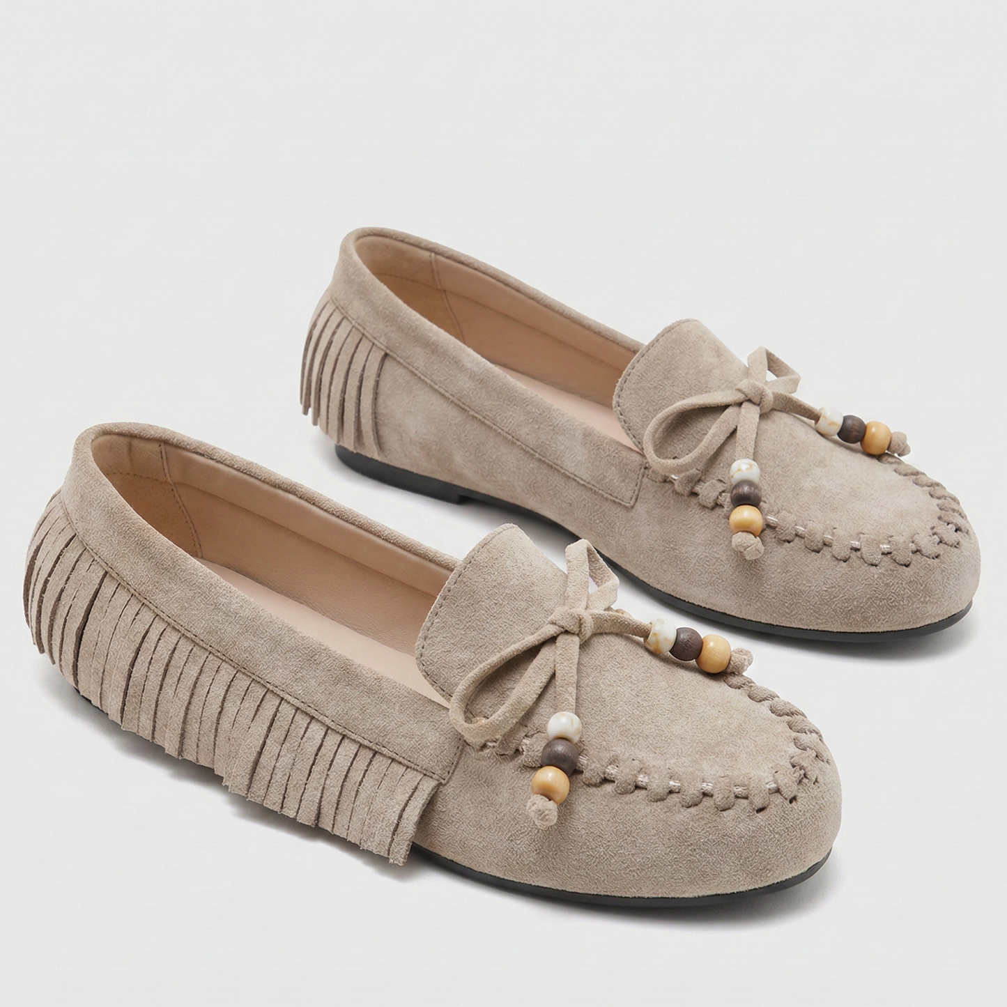 Mocassin à franges et noeud décoratif - Noir - taille 38 - vue 3