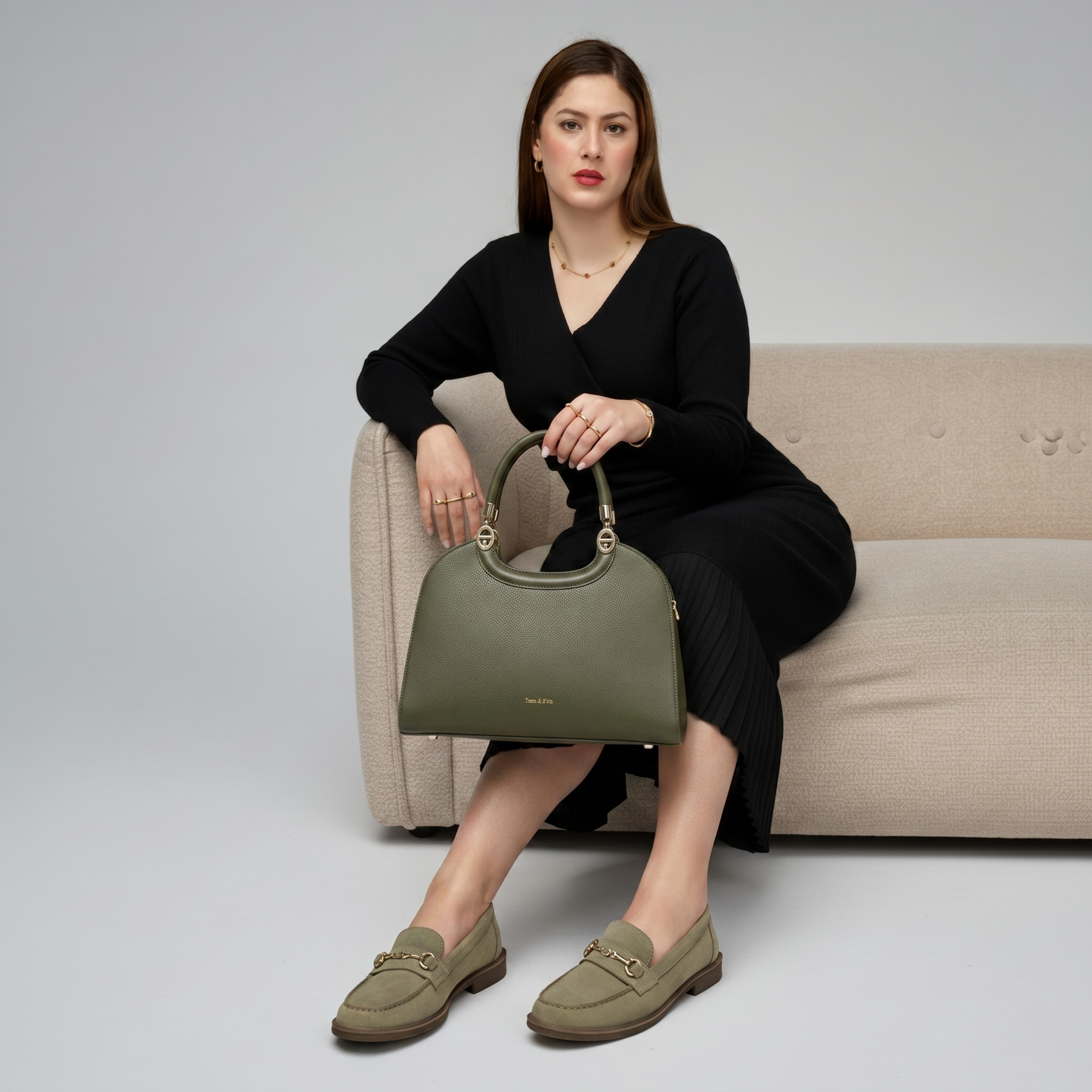 Duo Élégance Sac & Mocassins - Vert - taille 36 - vue 1