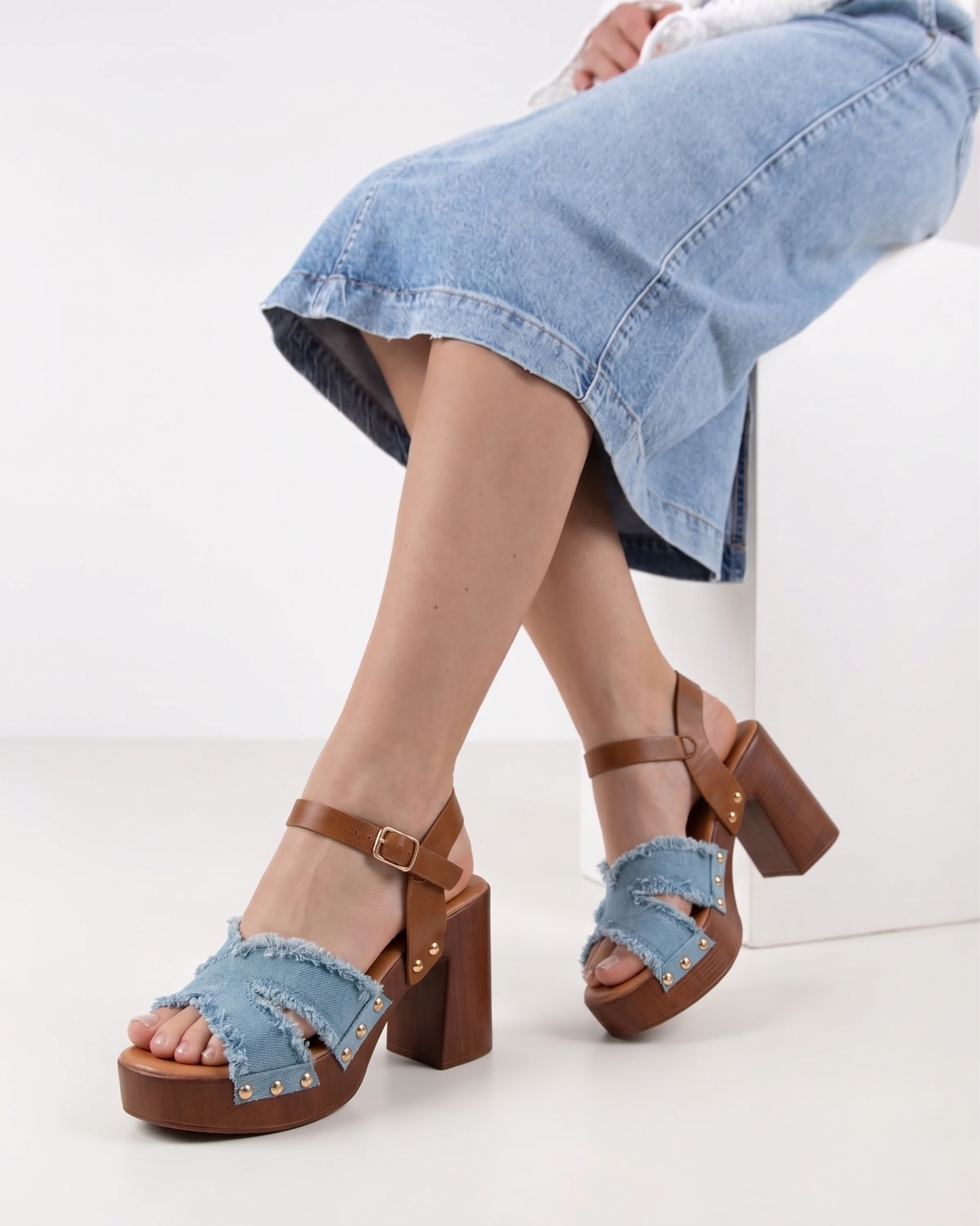 Sandales à talon large et stable - Noir - taille 39 - vue 4