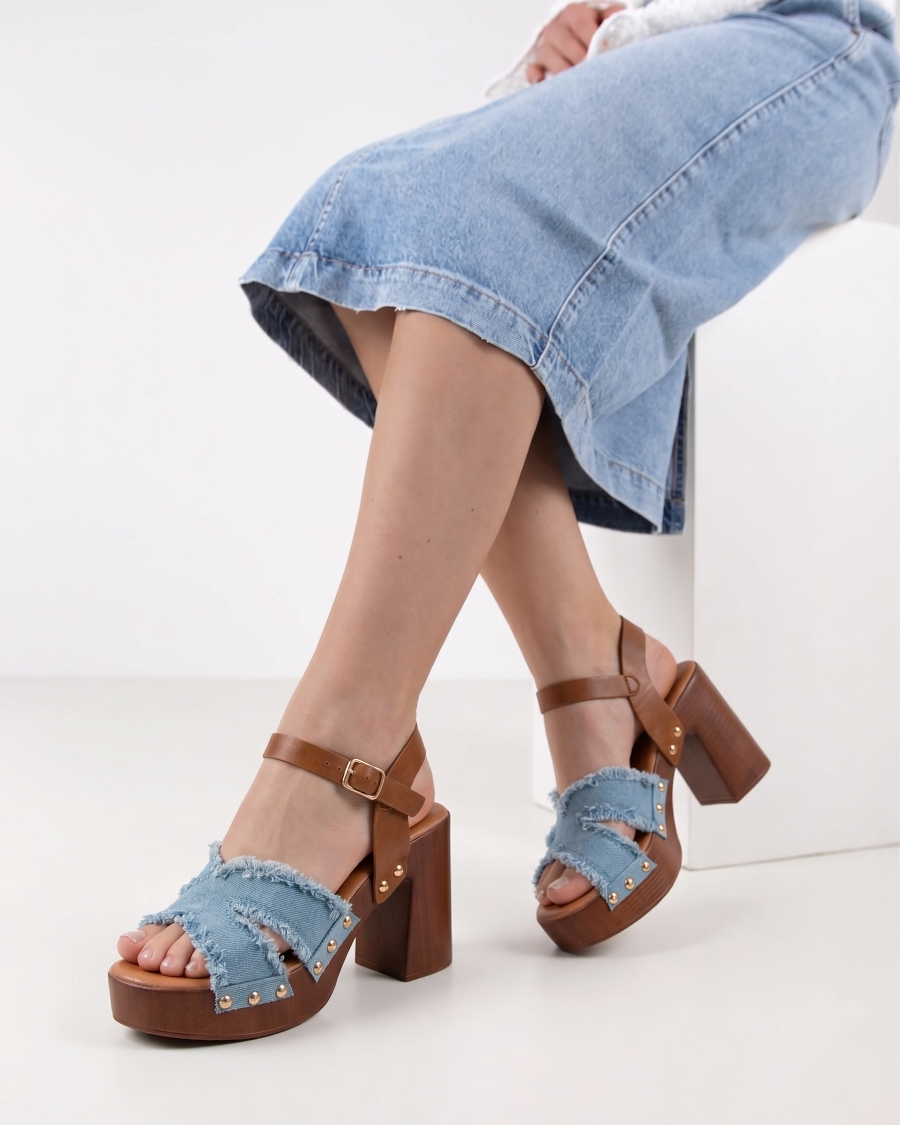 Sandales à talon large et stable - Noir - taille 39 - vue 4