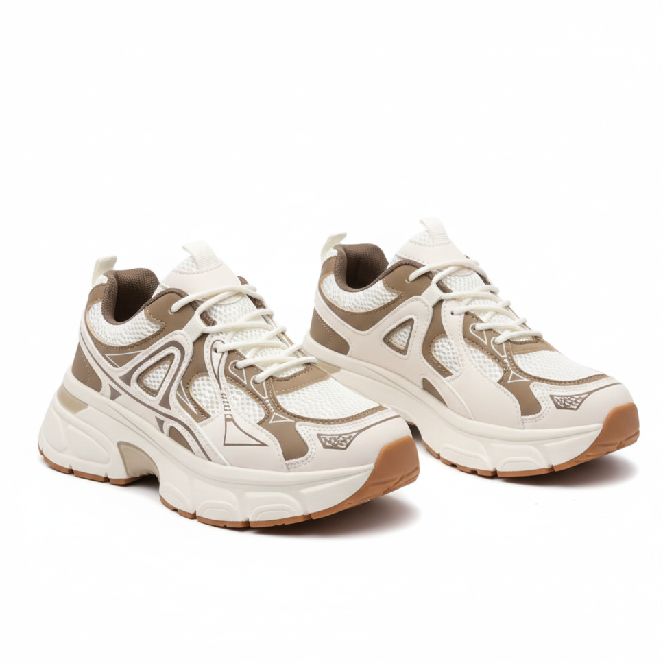 Baskets avec une semelle épaisse - Beige - taille 38 - vue 3