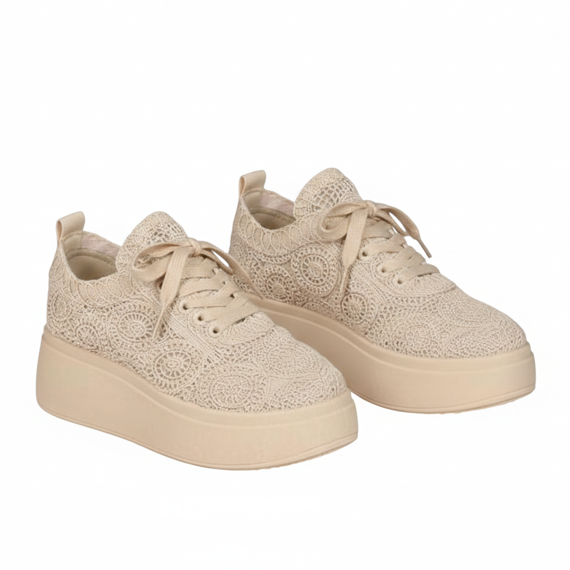 Baskets à plateforme en dentelle - Noir - taille 39 - vue 4