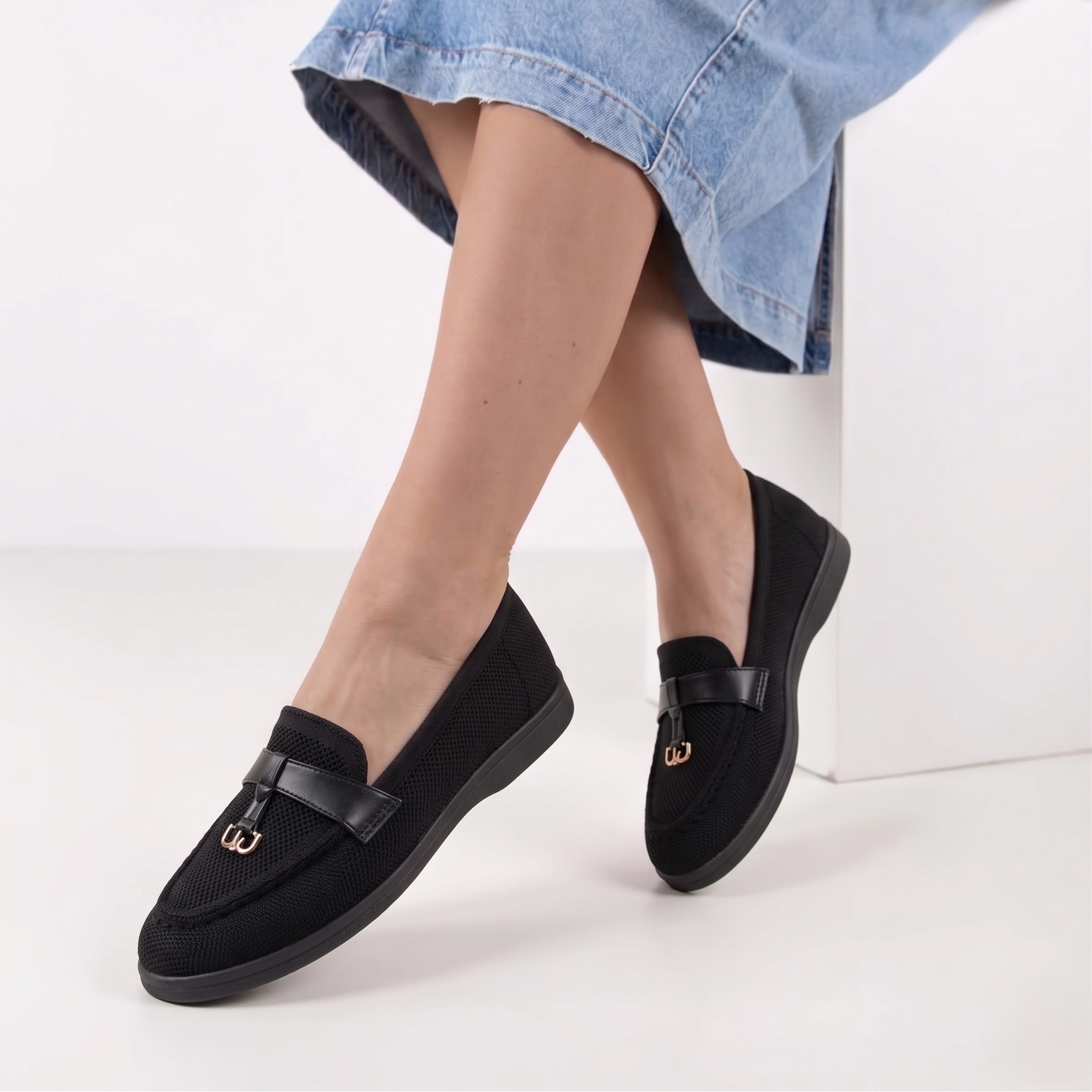 Mocassins caractérisée souple sans lacets - Noir - taille 36 - vue 1