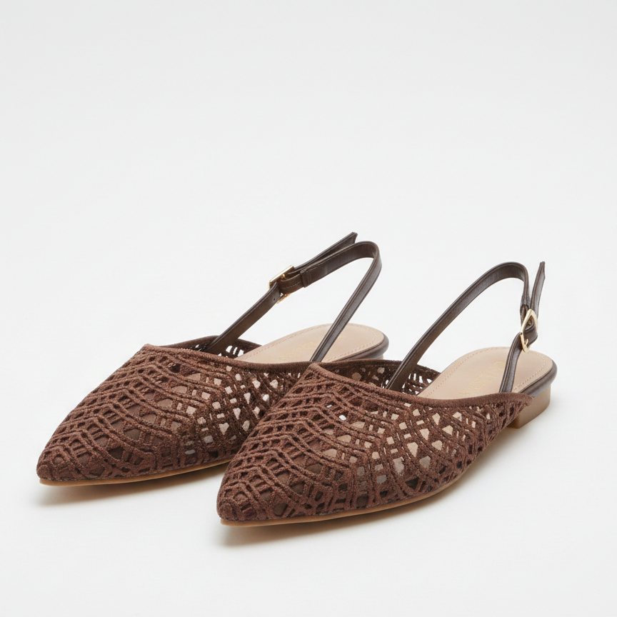 Ballerine slingback à bout pointu - Noir - taille 38 - vue 3