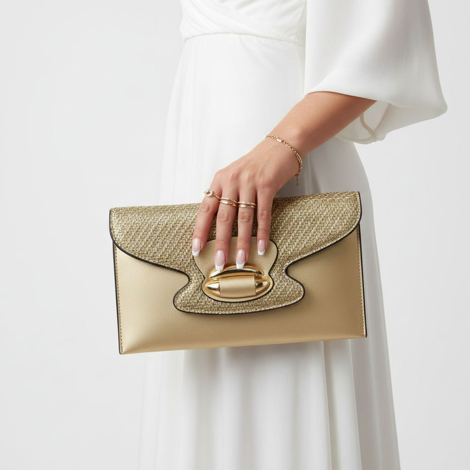 Ensembles Gold Escarpin Et Sac Soirée - Or - taille 38 - vue 3