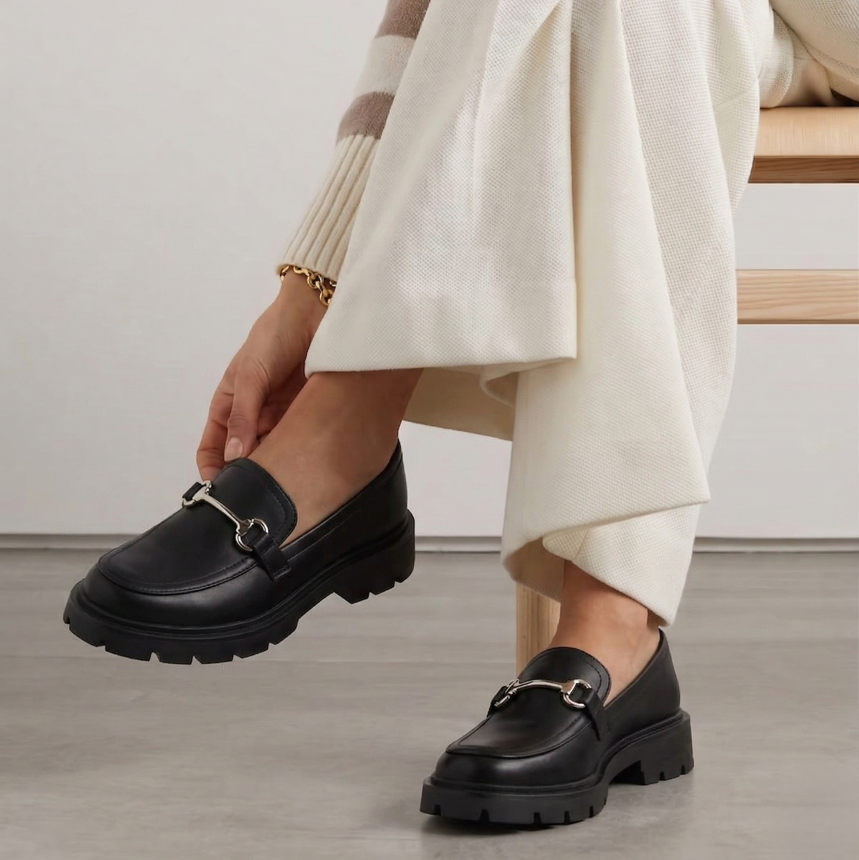 Mocassins à semelle épaisse - Noir - taille 36 - vue 1