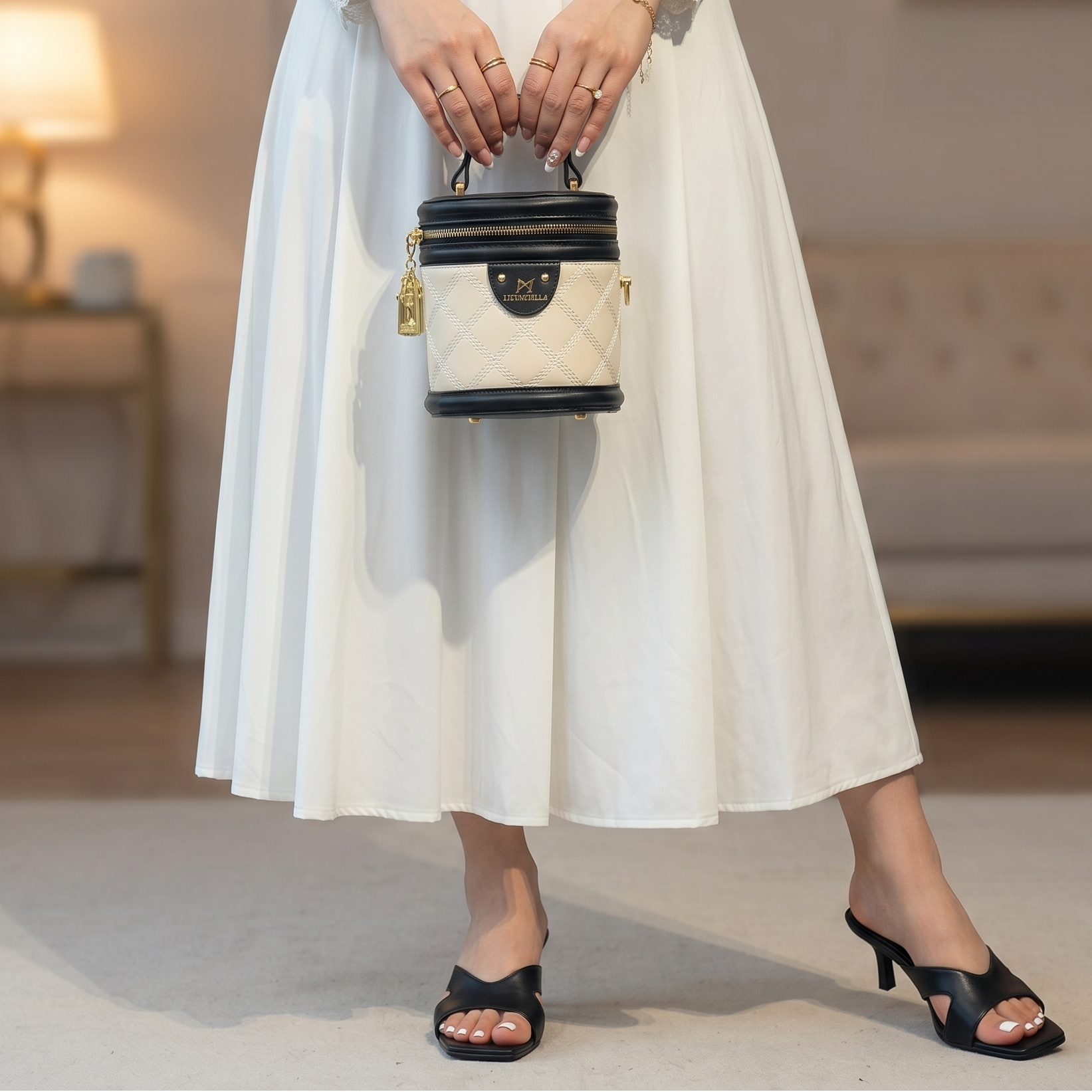 Le Duo Sac Cylindre & Demi-Talons - Noir - taille 36 - vue 1