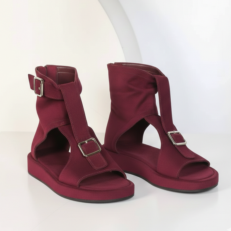Sandales en daim avec une bride de cheville - Noir - taille 38 - vue 3