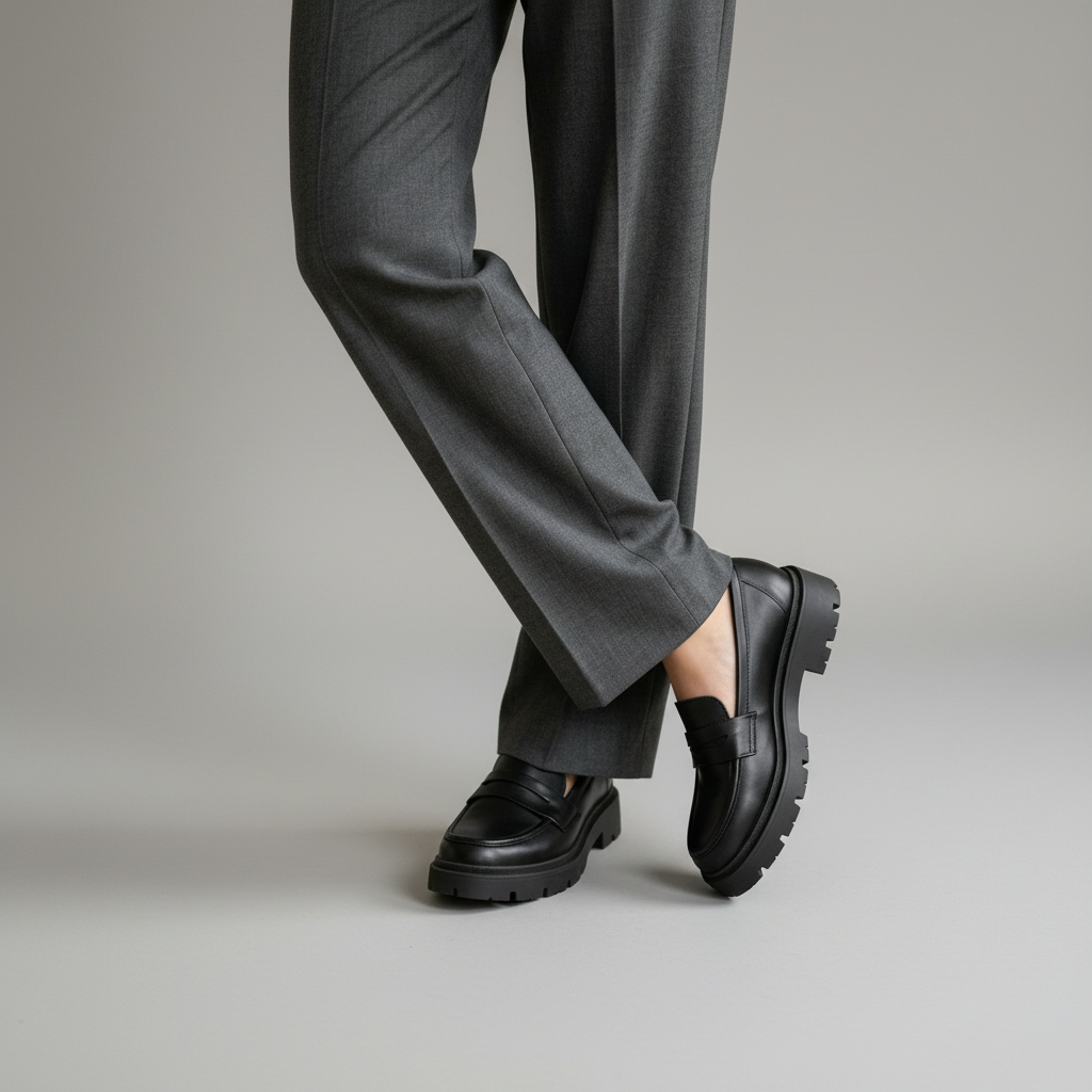 Mocassins Chunky en Cuir - Noir - taille 36 - vue 1