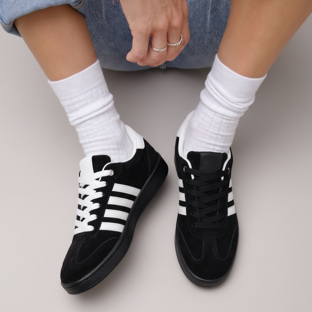 Baskets Rétro "Street-Chic" - Noir - taille 36 - vue 1