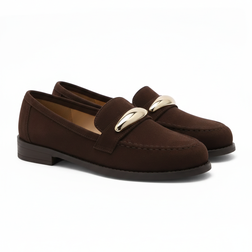 Mocassins avec accessoires doré - Vert - taille 36 - vue 25