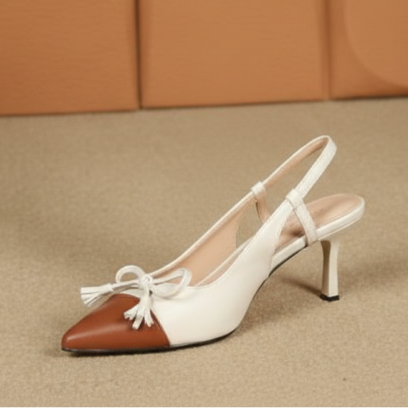 escarpins slingbacks au design sophistiqué et intemporel. - Kaki - taille 37 - vue 8