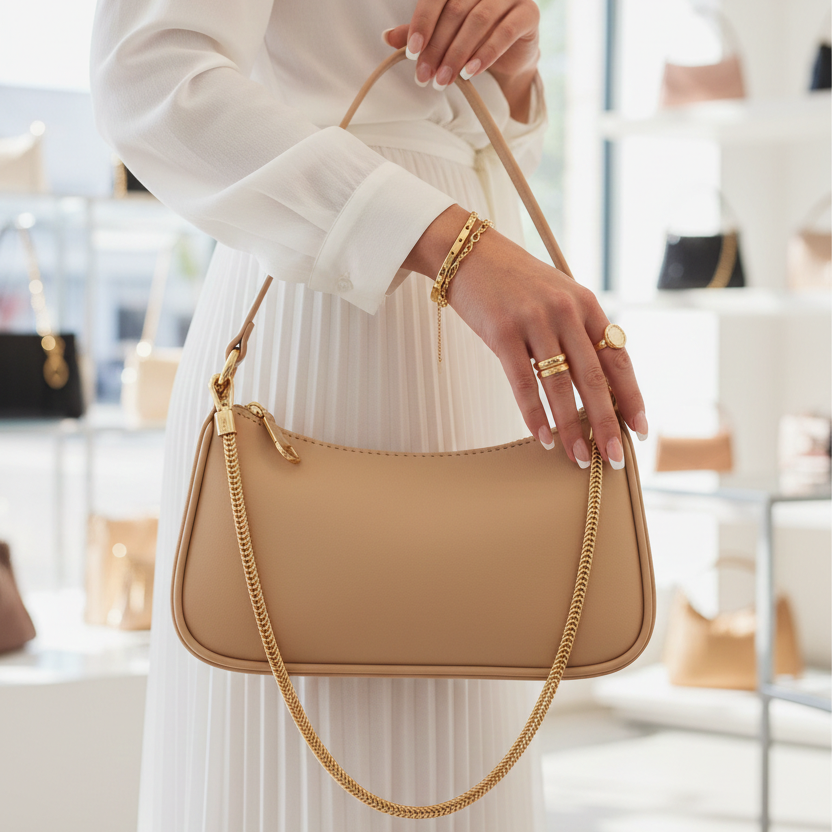 Sac Baguette Minimaliste - Or