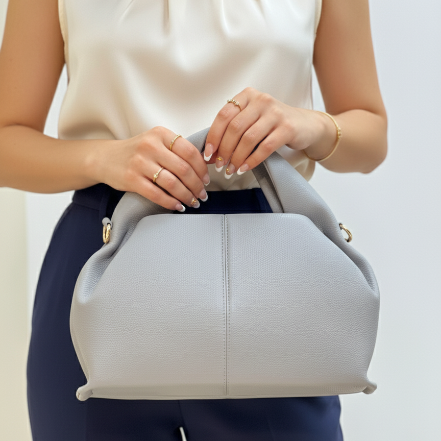 Sacs à bandoulière en Cuir à la mode pour femmes - Taupe - taille 41 - vue 3