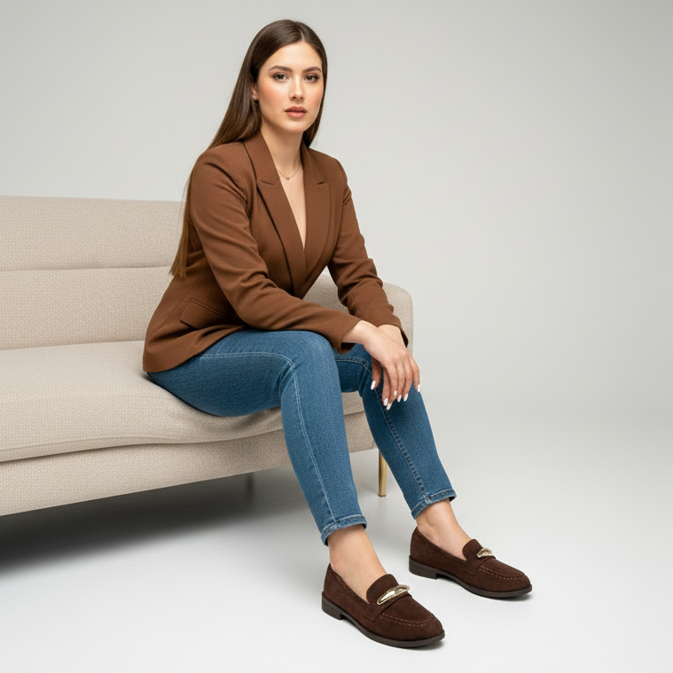 Mocassins avec accessoires doré - Noir - taille 37 - vue 2