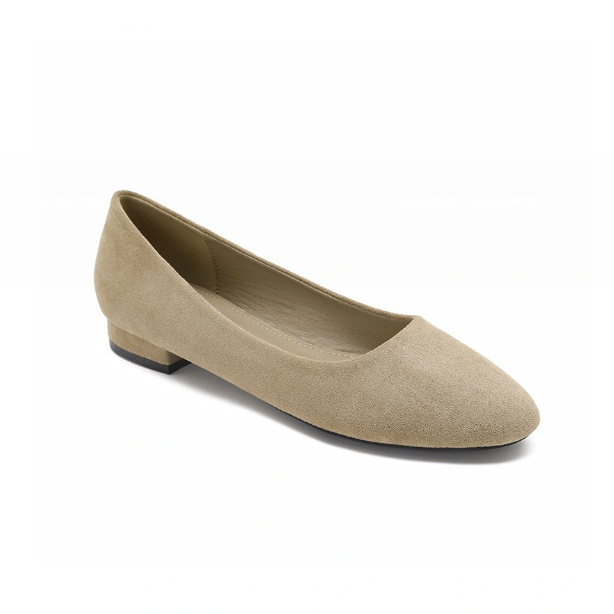 Ballerines à petit talon, bout rond, style épuré - Kaki - taille 38 - vue 9