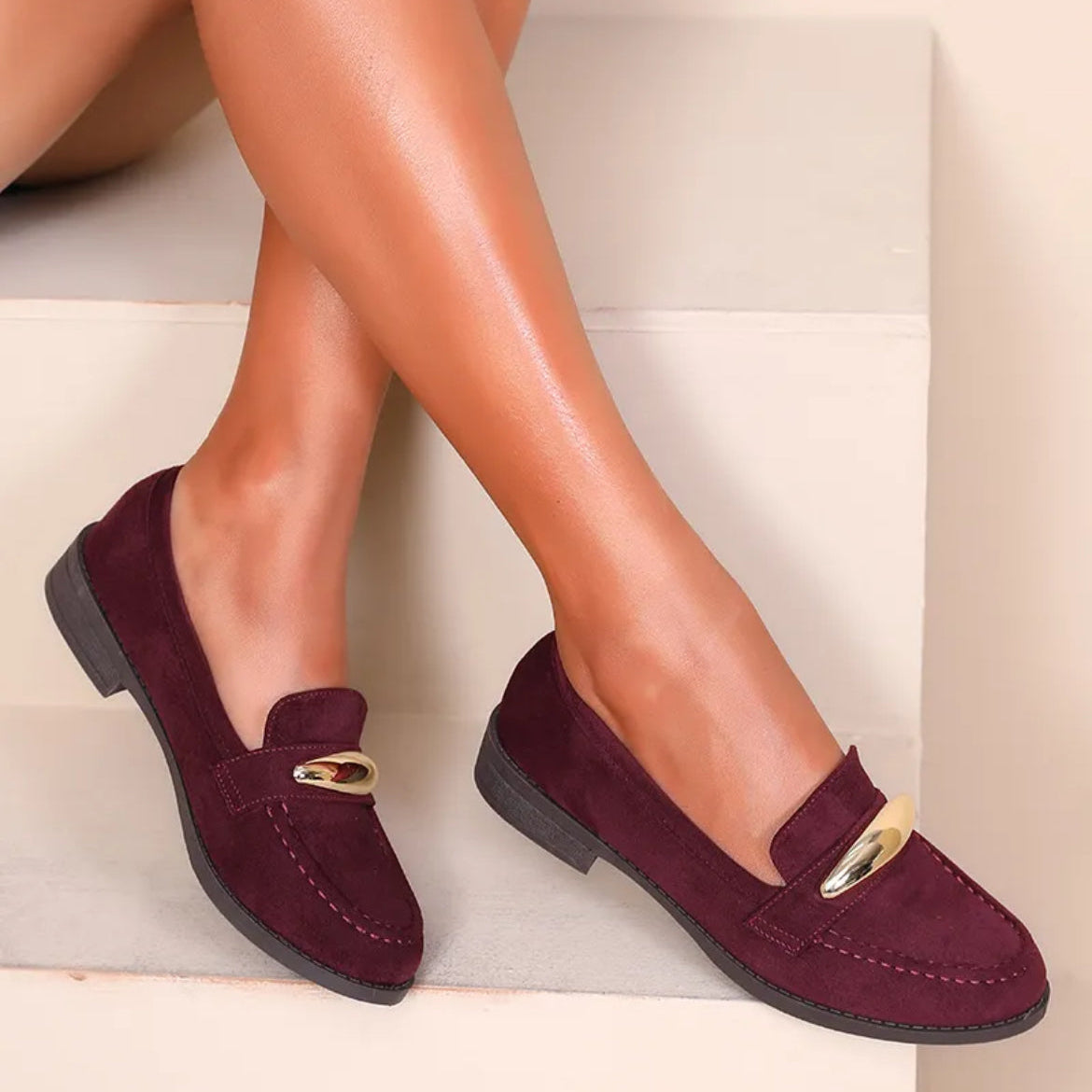 Mocassins avec accessoires doré - Noir - taille 40 - vue 5