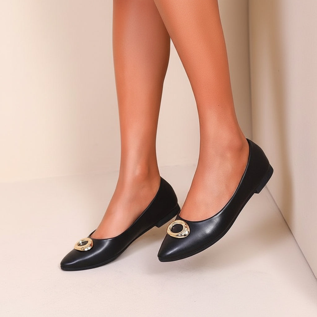 Ballerines pour femmes avec boucles - Noir - taille 36 - vue 1