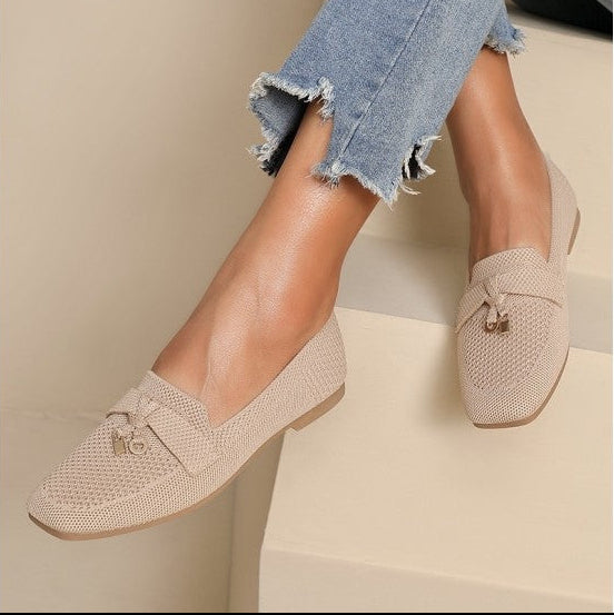 Mocassin femme en maille tissée - Beige - taille 36 - vue 7