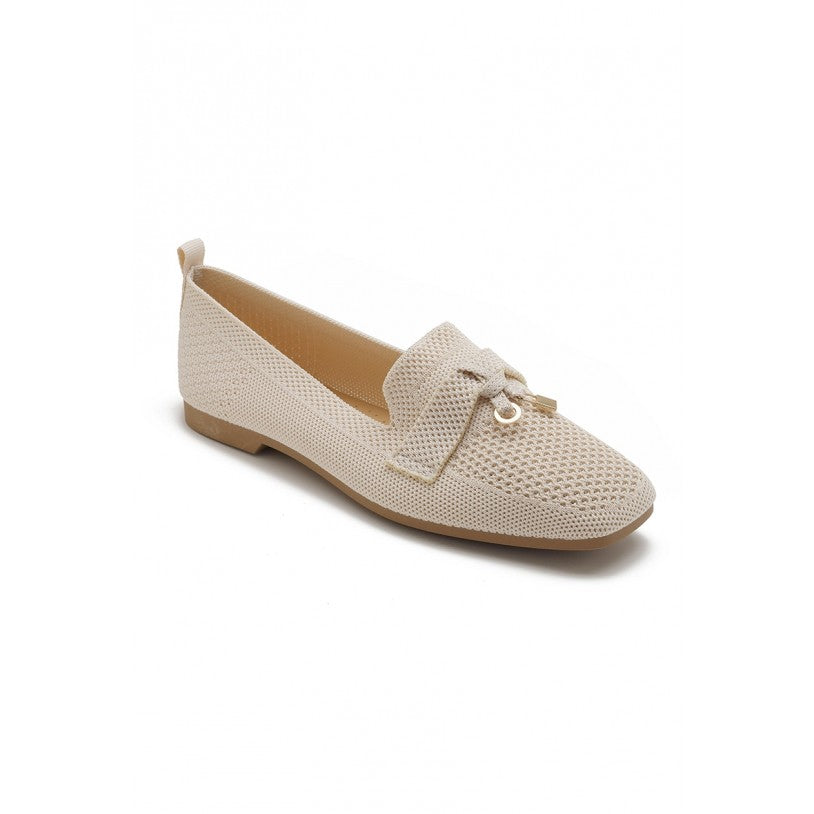 Mocassin femme en maille tissée - Beige - taille 37 - vue 8