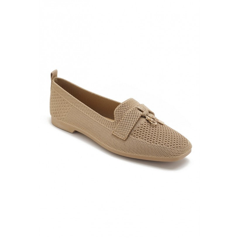 Mocassin femme en maille tissée - Beige - taille 40 - vue 11