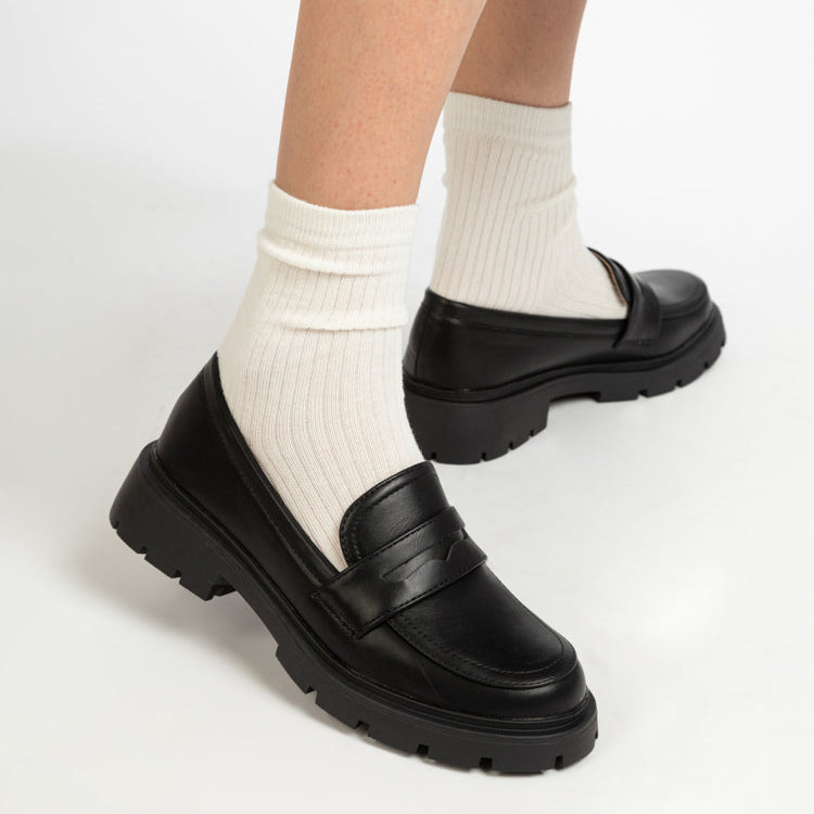 Mocassins Chunky en Cuir - Noir - taille 37 - vue 2