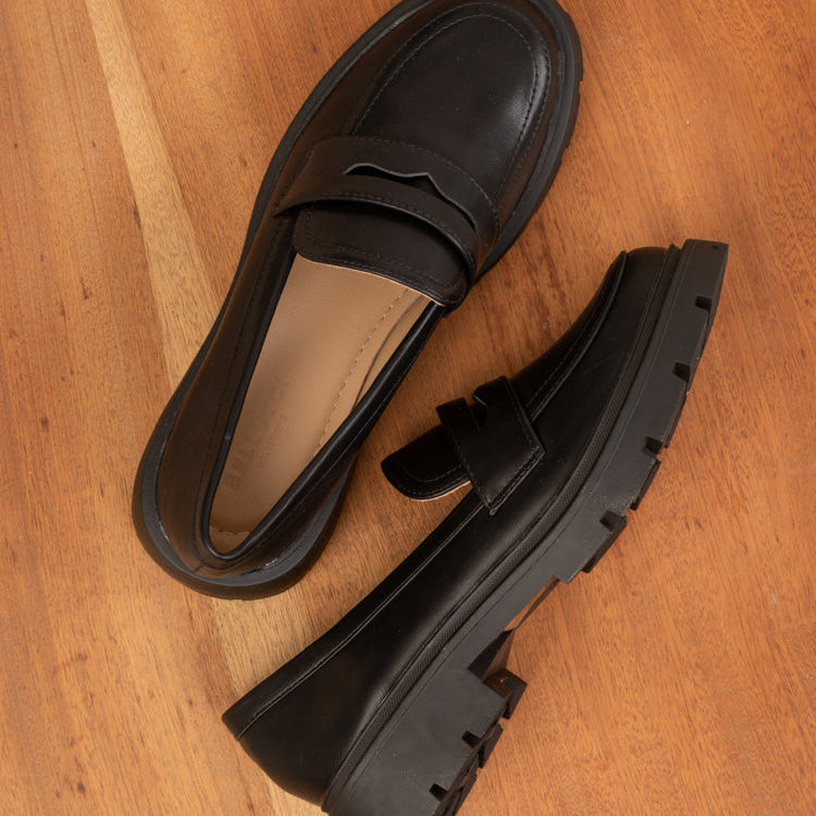 Mocassins Chunky en Cuir - Noir - taille 40 - vue 5