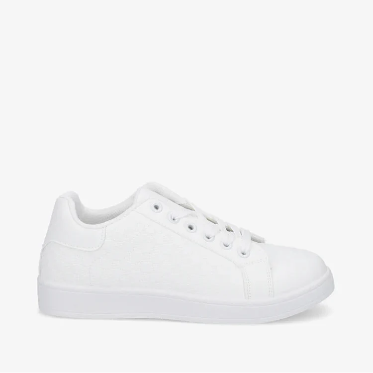 Baskets basses à lacets damier - Blanc - taille 38 - vue 3