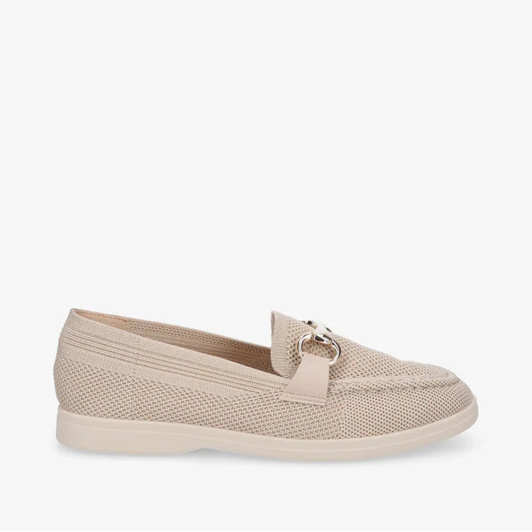 Mocassins en mesh à boucle décorative - Beige - taille 37 - vue 14