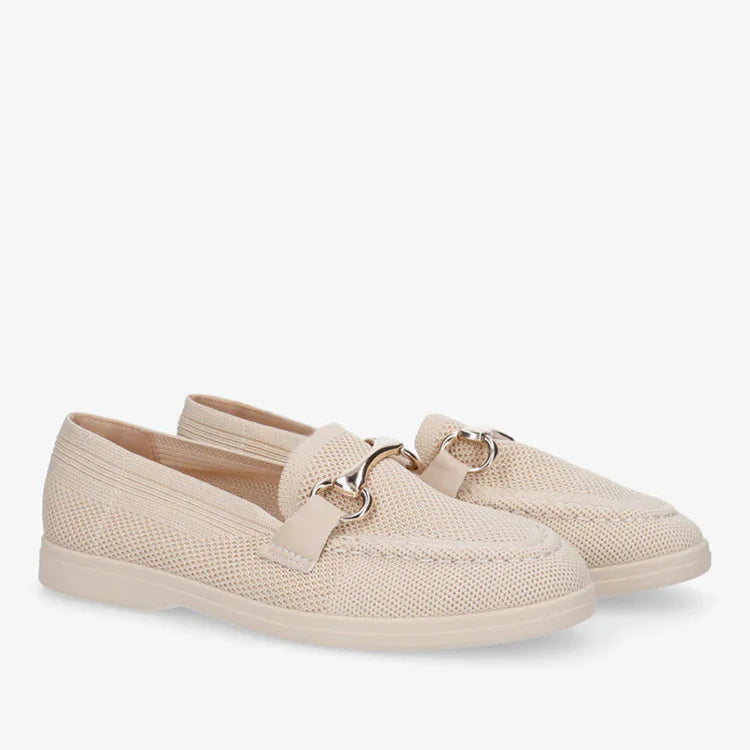 Mocassins en mesh à boucle décorative - Beige - taille 36 - vue 13